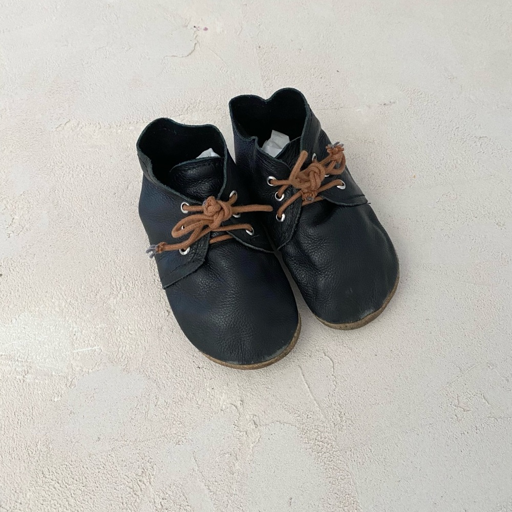 Ulla Viggo Black soft Leather Toddler shoes